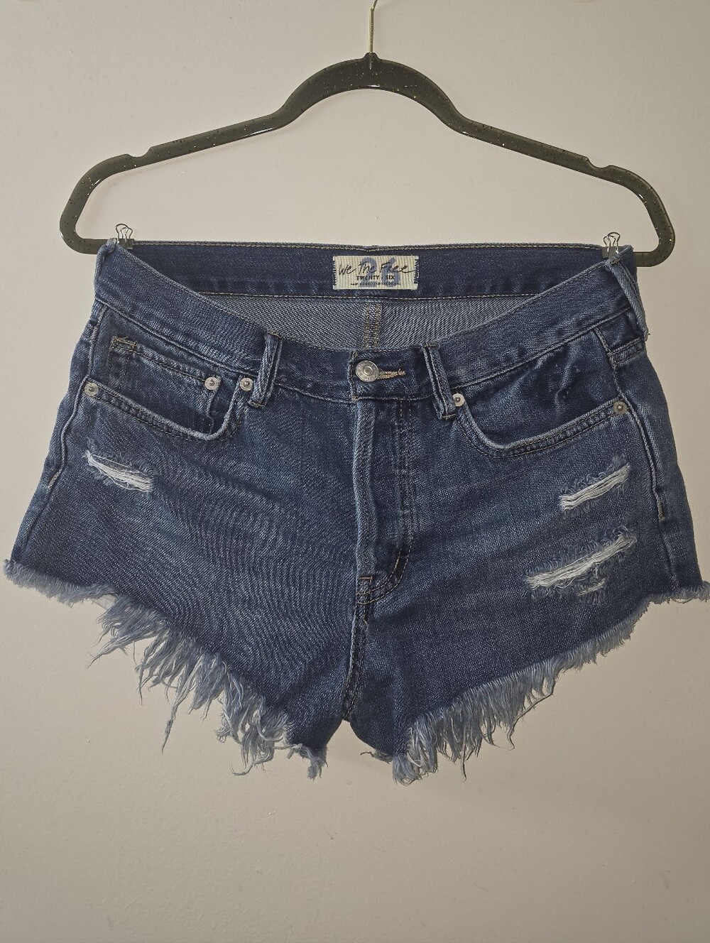 Free People / We The Free Cutoff Distressed Denim Button Fly Shorts Size 26